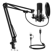 Microphone with stand Maono A04E (black)