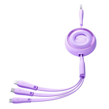 3in1 Joyroom Colorful USB to USB-C / Lightning / Micro USB cable 3.5A, 1m (purple)