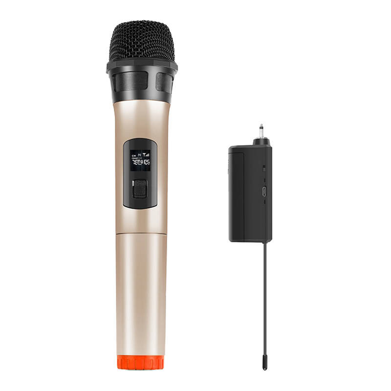 Wireless dynamic microphone UHF PULUZ PU628J 3.5mm (gold)