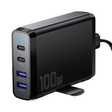 Stalinis įkroviklis 2xUSB-C 2xUSB-A 100W Essager GaN (juodas)