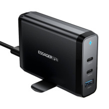 Stalinis įkroviklis 2xUSB-C 1xUSB-A 140W Essager GaN (juodas)