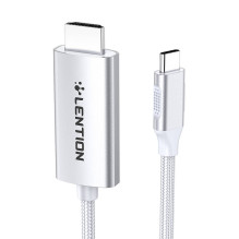 Lention CU707 USB-C į HDMI 2.0 laidas, 4K60Hz, 1Gbps, 3m (sidabrinis)