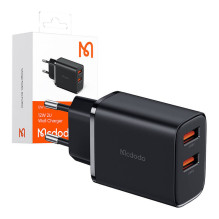 Mcdodo CH-5070 USB-A*2 tinklo įkroviklis, 12W (juodas)