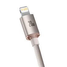 „Baseus Crystal Shine“ USB-C prie IP kabelis, 20 W, 1,2 m (rožinis)