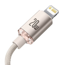 „Baseus Crystal Shine“ USB-C prie IP kabelis, 20 W, 1,2 m (rožinis)