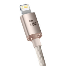 Baseus Crystal Shine USB-C prie IP kabelis, 20W, 2m (rožinis)