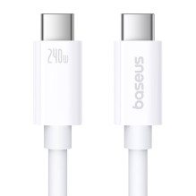 „Baseus Superior“ USB4 USB-C–USB-C laidas, 240 W, 1 m (baltas)