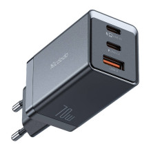 GaN Mcdodo CH-1543 tinklo įkroviklis, 2x USB-C, 1x USB, 67W + USB-C į USB-C 2m laidas (juodas)