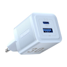 Wall charger, Vention, FEQL0-EU, USB-C + USB- A, 30W / 30W, GaN (blue)