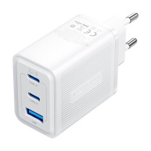 Sieninis įkroviklis, ventiliacija, FERW0-EU, 2xUSB-C, USB-A, 65W / 65W / 30W, GaN (balta)