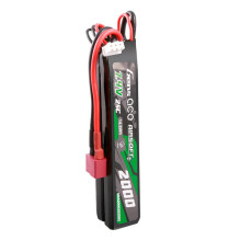 Gens Ace 25C 2000mAh 2S2P 7.4V Saddle Airsoft Gun Lipo Battery with Mini Deans(T) Plug