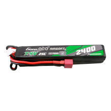 Gens ace 25C 2400mAh 2S2P 7.4V balnelis Airsoft Gun Lipo baterija su Mini Deans(T) kištuku