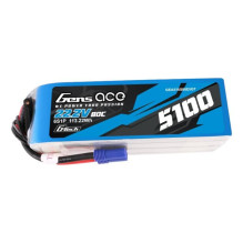 Gens ace G-Tech 5100mAh 80C 22,2V 6S1P Lipo baterijų paketas su EC5 kištuku