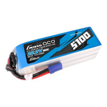 Gens ace G-Tech 5100mAh 80C 22,2V 6S1P Lipo baterijų paketas su EC5 kištuku