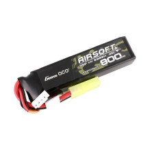 Gens Ace Lipo 800MAH 11.1V 25C 3S1P Airsoft Gun Lipo baterija su mini Tamiya kištuku