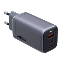 Sieninis įkroviklis Aukey PA-B6U, 1xUSB-A, 2xUSB-C, 67W (pilka)