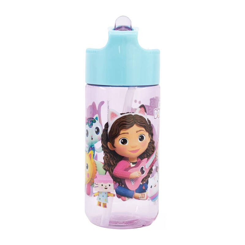 Water bottle with Straw for Kids STOR 21236 430 ml Gabby's Dollhouse (pink&amp;blue)