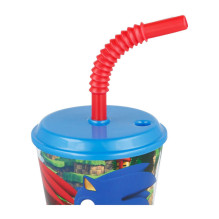 Water Cup with Straw for Kids STOR 40530 430 ml Sonic the Hedgehoh (blue&amp;red)