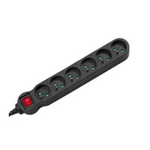 Maclean MCE225 power extension 1.5 m 6 AC outlet(s) Indoor Black