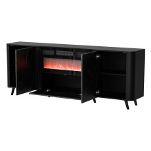 Cama Volare chest of drawers 200 x 39 x 75 cm black / san sebastian + fireplace