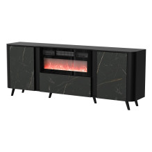 Cama Volare chest of drawers 200 x 39 x 75 cm black / san sebastian + fireplace