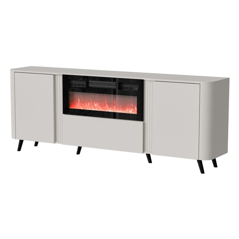 Cama Volare chest of drawers 200 x 39 x 75 cm cashmere + fireplace