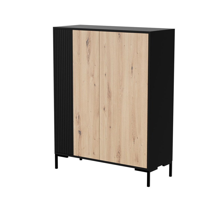 Cama MERCI chest of drawers 100 x 40 x 129 cm black / artisan oak