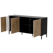 Cama MERCI chest of drawers 151 x 40 x 74 cm black / artisan oak