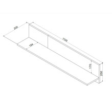 Cama MERCI lentyna 110x20x25 juoda / ąžuolo amatininkas