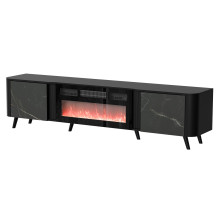 Cama RTV cabinet Volare 200 x 39 x 49 cm black / san sebastian + fireplace