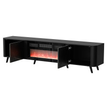 Cama RTV cabinet Volare 200 x 39 x 49 cm black / san sebastian + fireplace