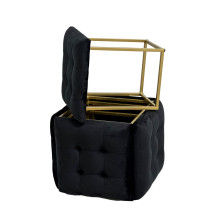 Puff-transformer 5in1 - 5 stools in 1 pouffe black velvet