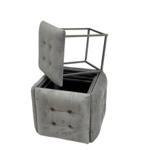 Puff-transformer 5in1 - 5 stools in 1 pouffe grey velvet