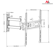 Maclean MC-761 sieninis laikiklis, tinka televizoriui nuo 26 &quot;iki 55&quot; iki 30 kg juodos spalvos