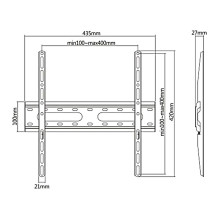 Ekonomiškas televizoriaus laikiklis Maclean, maks. VESA 400x400, 32-55&quot;, 45kg, juodas, MC-938