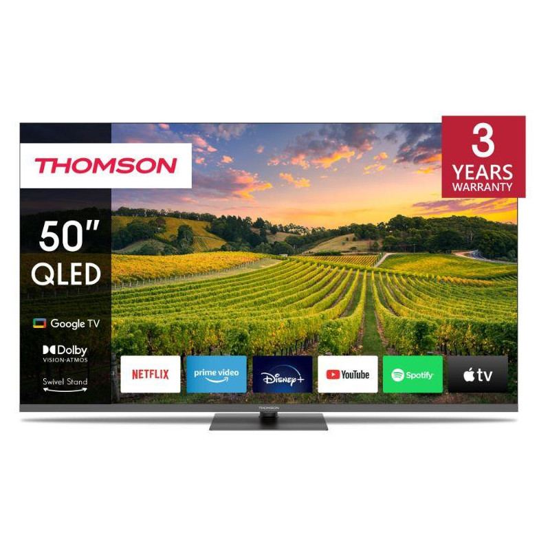 Televizorius, THOMSON, 50&quot;, 4K / Smart, QLED, 3840x2160, Bluetooth, Google TV, 50QG5C14