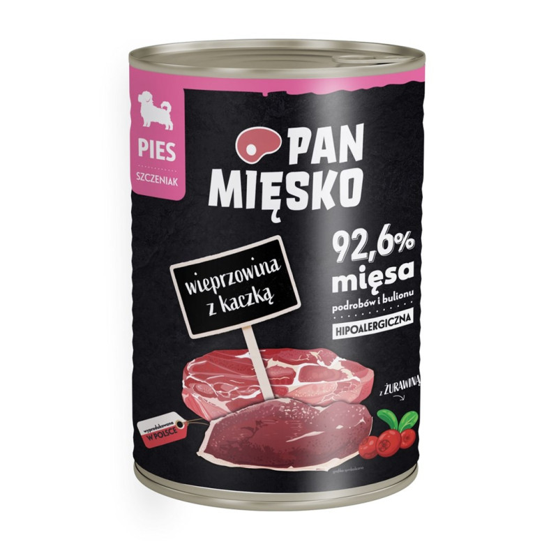 Pan Meat Pork with Duck - wet food for puppies - 400 g