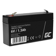 Nereikalaujantis priežiūros AGM VRLA Battery Green Cell AGM13 6V 1,3Ah (signalizacijos sistemai, kasos aparatui, žaislui