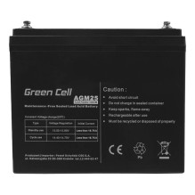 Maintenance-free AGM VRLA Green Cell AGM25 12V 75Ah Battery (for RV, photovoltaic, solar panels, boat)