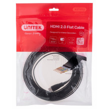 UNITEK 2.0 4K60HZ FLAT 5M C11063BK-5M - Kabel - Digital / Display / Video HDMI cable 5 m HDMI Type A (Standard) Black