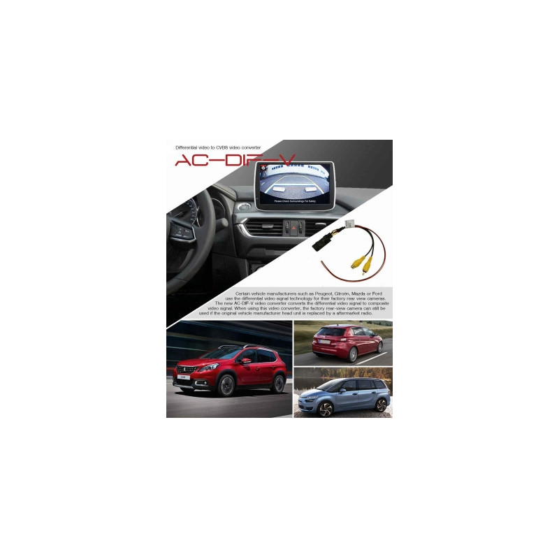 Diferencialinis vaizdo į CVBS konverteris, skirtas Mazda, Peugeot, Citroen, Ford