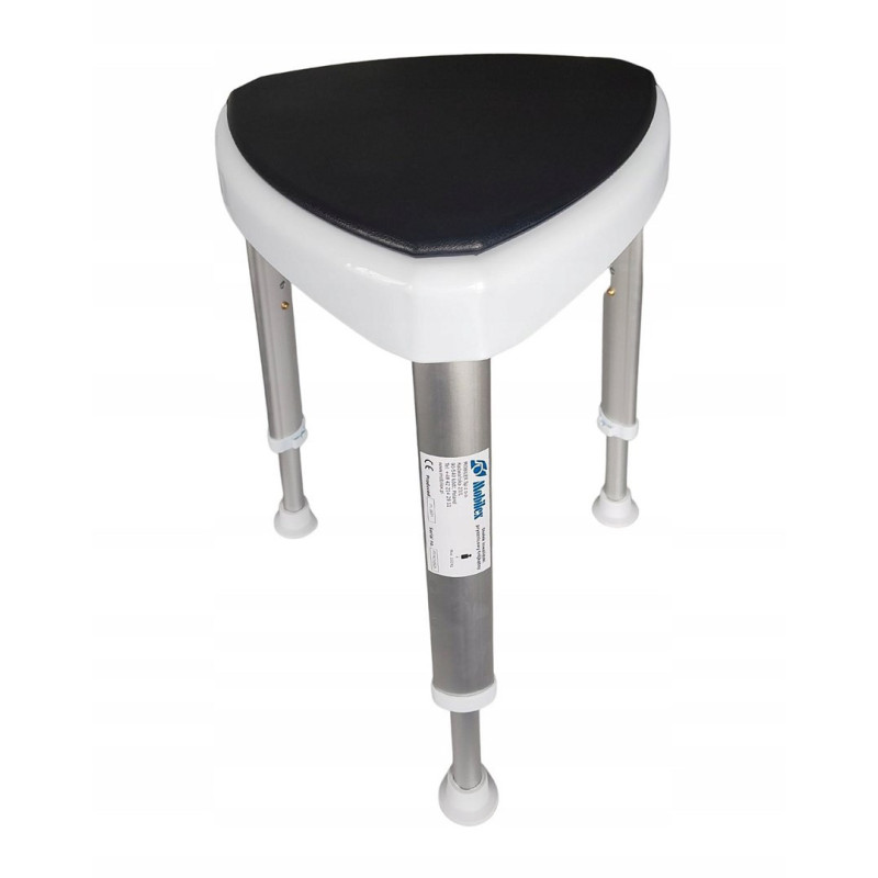 Triangular shower stool with soft seat