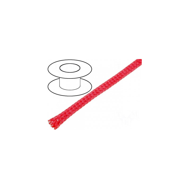 3mm (2mm-5mm) red polyester braid