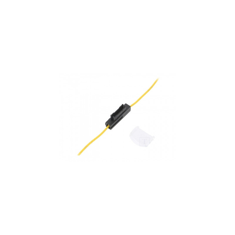 Ašmenų saugiklio laikiklis. 1,5 mm2 geltonas kabelis