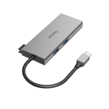 Hama 00200110 USB-C šakotuvas, kelių prievadų, 6 prievadų, 2 x USB-A, USB-C, HDMI, SD, microSD