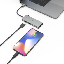 Hama 00200110 USB-C šakotuvas, kelių prievadų, 6 prievadų, 2 x USB-A, USB-C, HDMI, SD, microSD