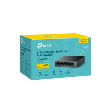 Jungiklis, TP-LINK, LS105GP, darbalaukis / pjedestalas, 5x10Base-T / 100Base-TX / 1000Base-T, PoE+ prievadai 4, LS105GP