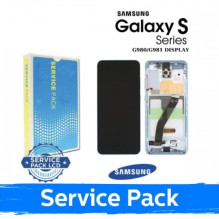 Ekranas skirtas Samsung G980 S20 su rėmeliu / Cloud White / (Service Pack)