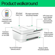 „HP DeskJet 4220e“ „viskas viename“ spausdintuvas terminis rašalinis spausdintuvas A4 4800 x 1200 DPI 8,5 ppm Wi-Fi