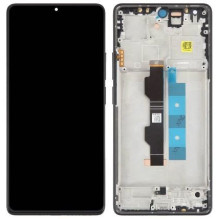 Ekranas Xiaomi Redmi Note 13 Pro 4G / Xiaomi Poco M6 Pro 4G su lietimui jautriu stikliuku ir rėmeliu Midnight Black orig